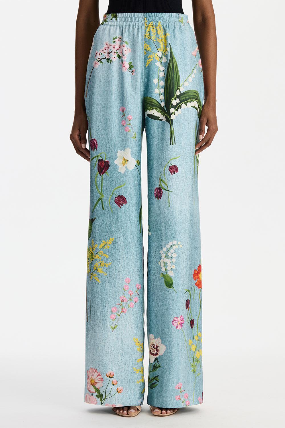 Mixed Botanical Pant-BLUE-2-CLOTHINGPANTEVENING-OSCAR DE LA RENTA