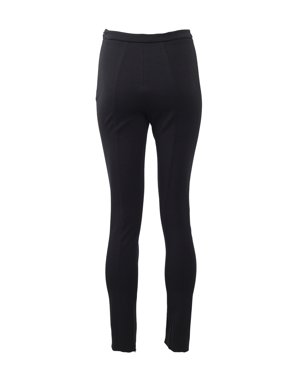 OSCAR DE LA RENTA-Side Zip Stretch Leg Pant-BLACK
