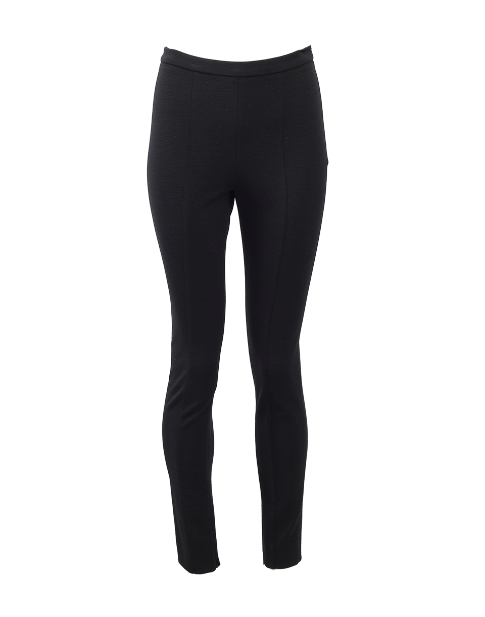 OSCAR DE LA RENTA-Side Zip Stretch Leg Pant-BLACK