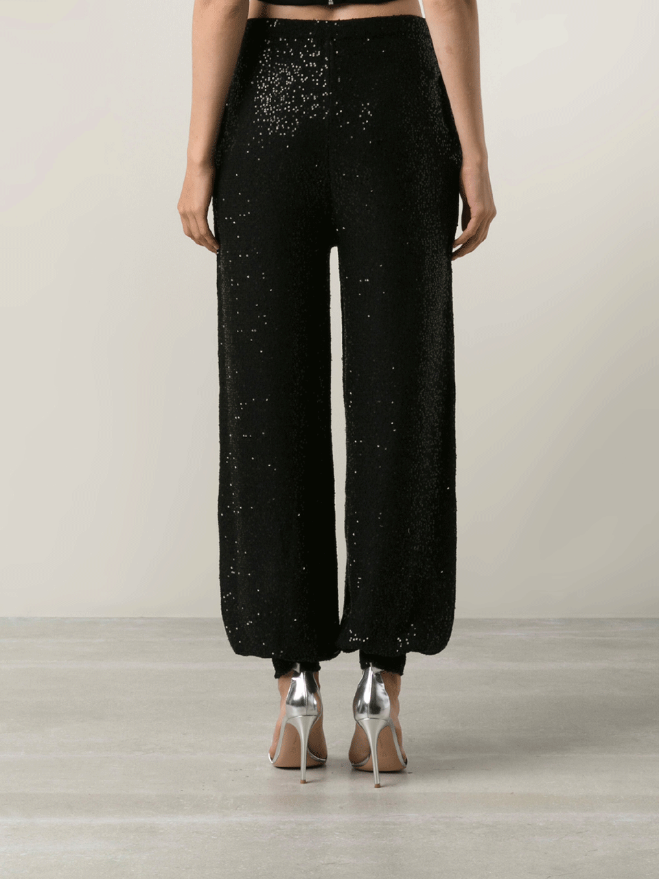 OSCAR DE LA RENTA-Sequin Jogging Pant-BLACK