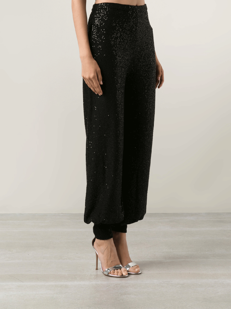 OSCAR DE LA RENTA-Sequin Jogging Pant-BLACK