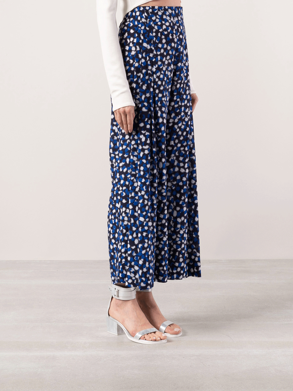 OSCAR DE LA RENTA-Coulatte Painted Dot Print Pant-