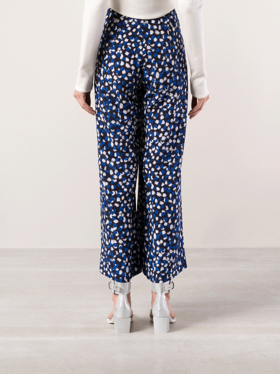 OSCAR DE LA RENTA-Coulatte Painted Dot Print Pant-