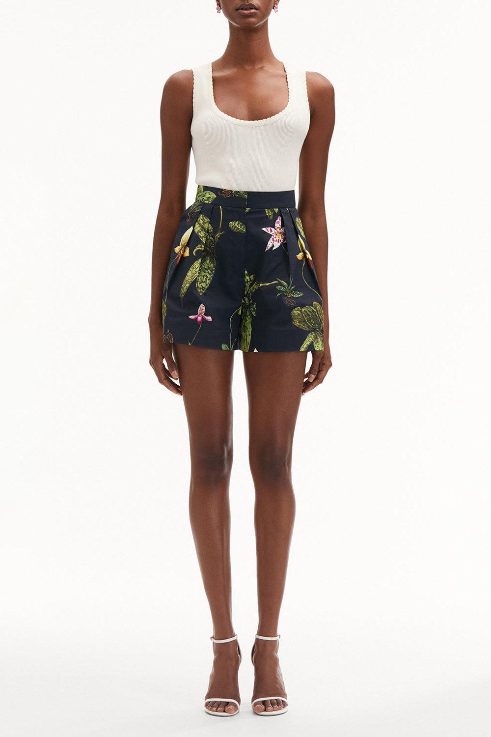 OSCAR DE LA RENTA-Orchid Wide Leg Shorts-