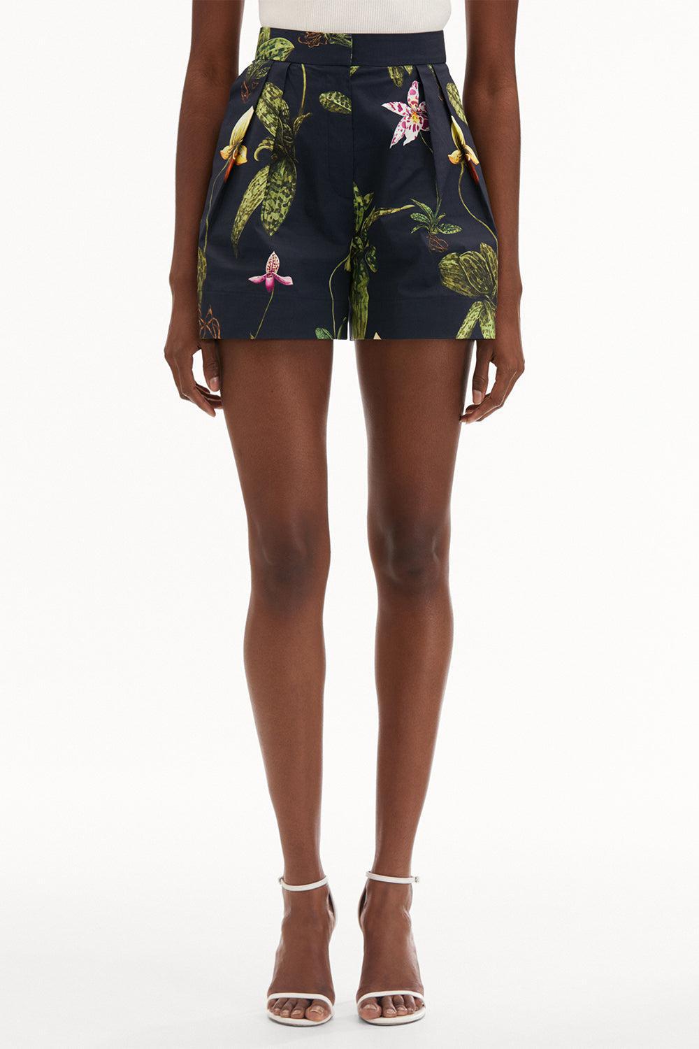 OSCAR DE LA RENTA-Orchid Wide Leg Shorts-
