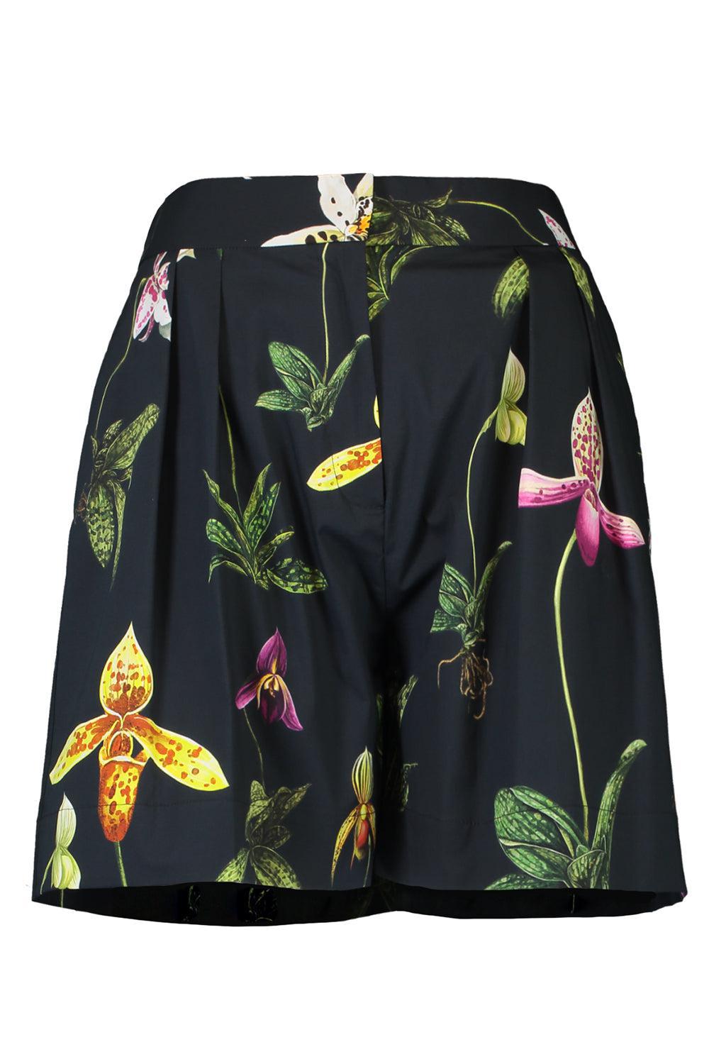 OSCAR DE LA RENTA-Orchid Wide Leg Shorts-
