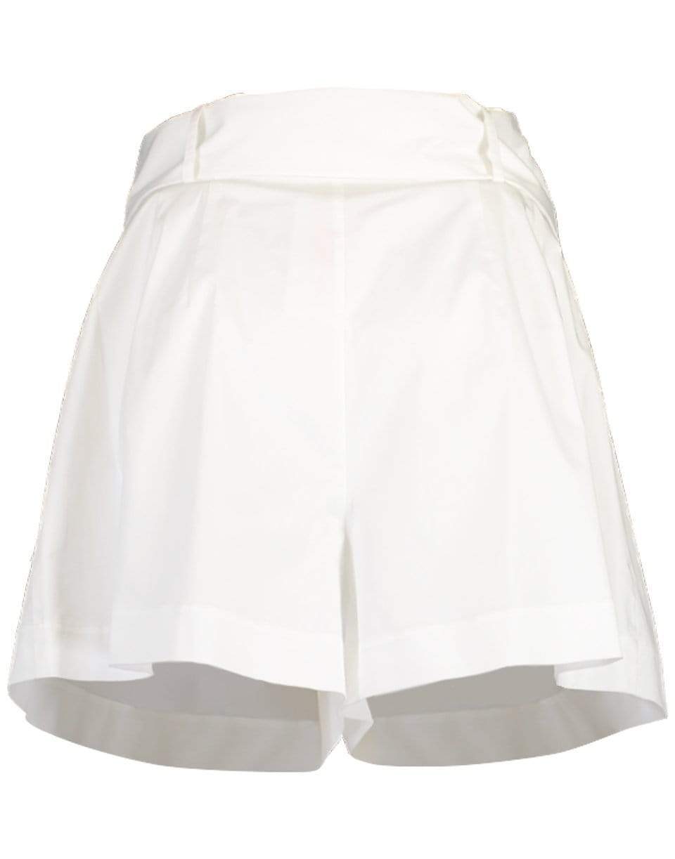 OSCAR DE LA RENTA-White Pleated Shorts with Belt-