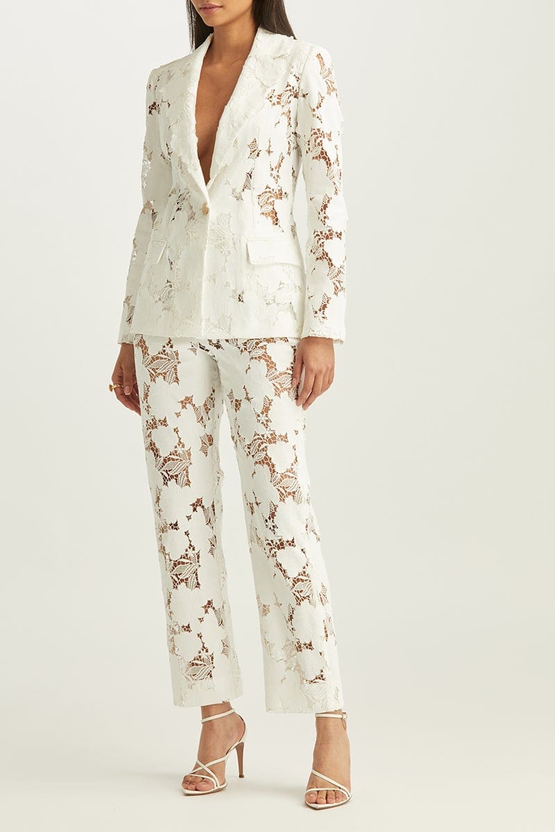 OSCAR DE LA RENTA-Magnolia Guipure Skinny Pant-