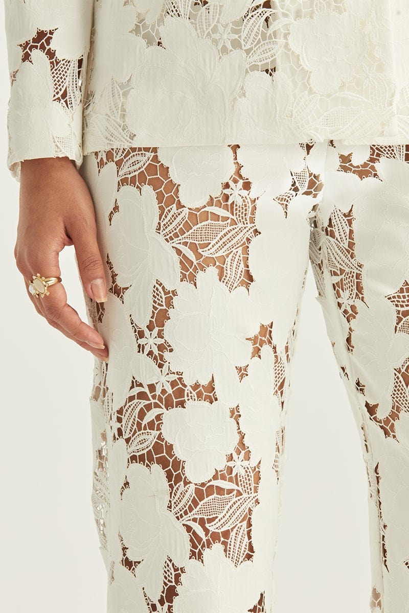 OSCAR DE LA RENTA-Magnolia Guipure Skinny Pant-