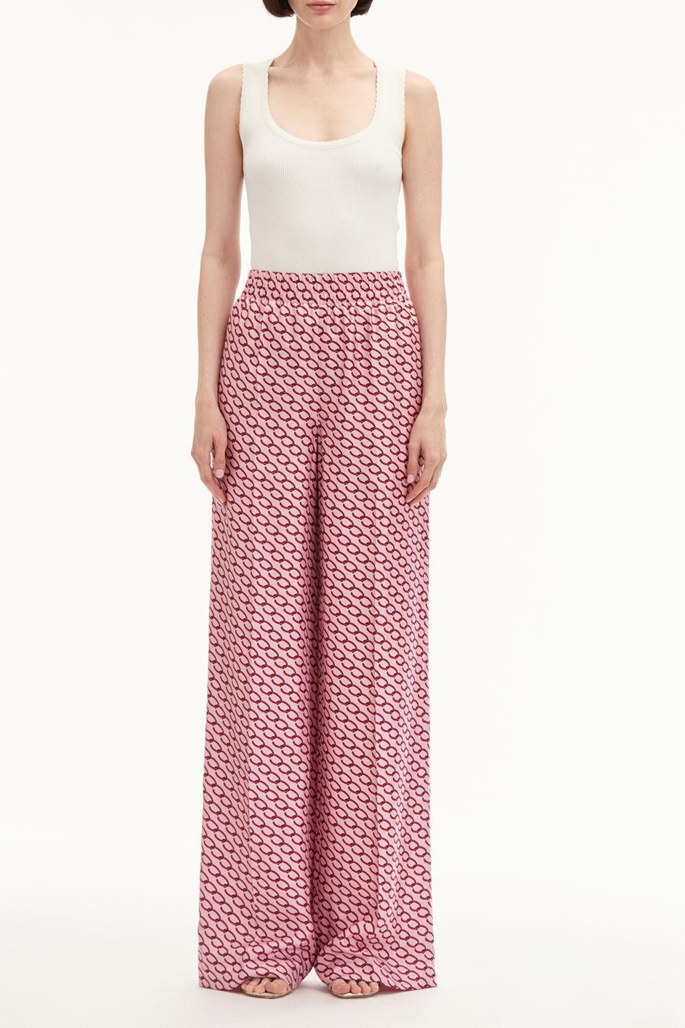 OSCAR DE LA RENTA-Wide Leg Oscar Chain-Link Pant-