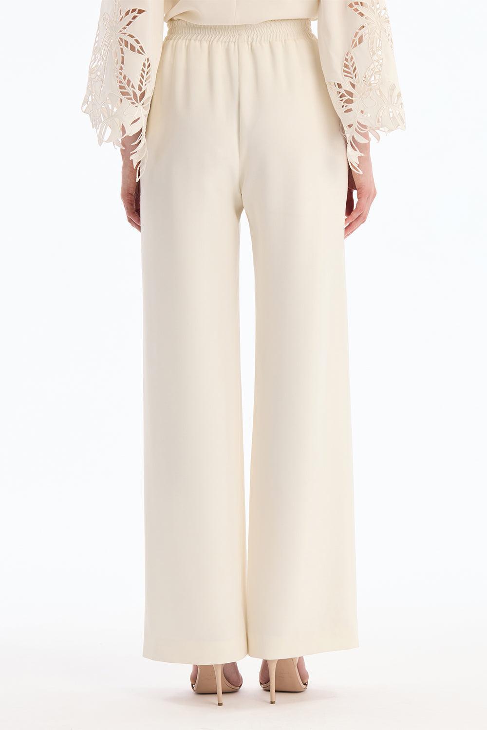 Georgette Pant-CREAM-4-CLOTHINGPANTWIDE LEG-OSCAR DE LA RENTA