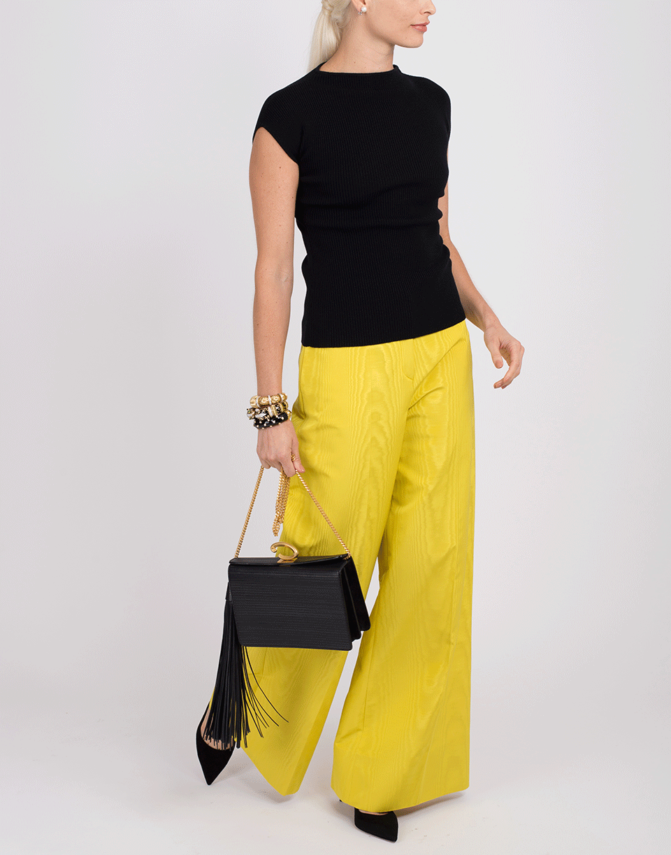 OSCAR DE LA RENTA-Wide Leg Moire Pant-