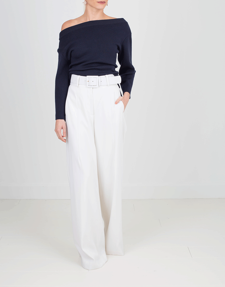 OSCAR DE LA RENTA-Belted Wide Leg Pant-