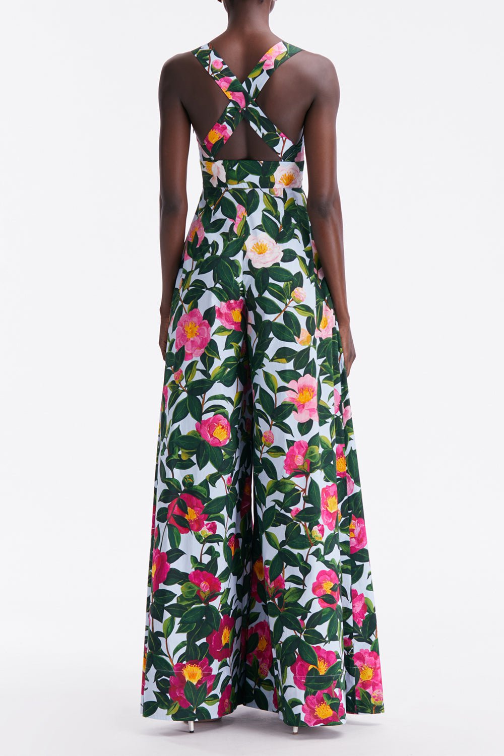 OSCAR DE LA RENTA-Wide Leg Camellia Jumpsuit-