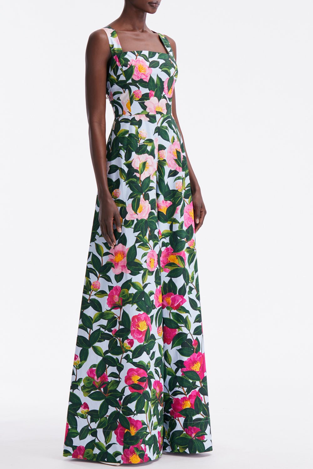OSCAR DE LA RENTA-Wide Leg Camellia Jumpsuit-