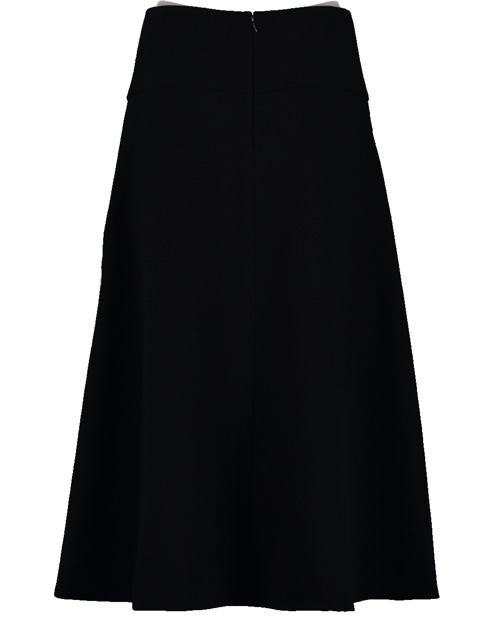 OSCAR DE LA RENTA-Floral Embroidered Skirt-BLACK
