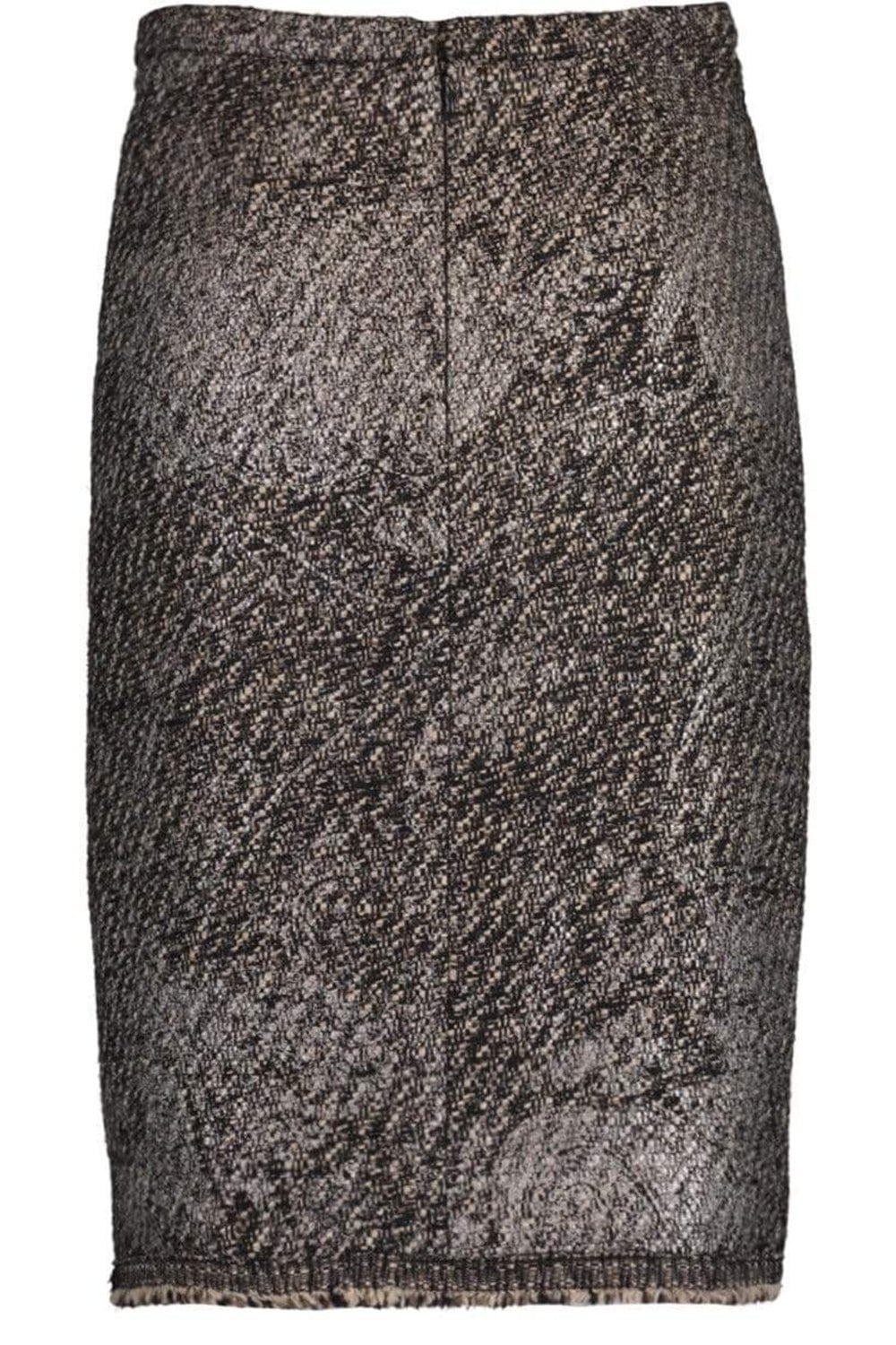 OSCAR DE LA RENTA-Lame Tweed Slim Skirt-BLACK