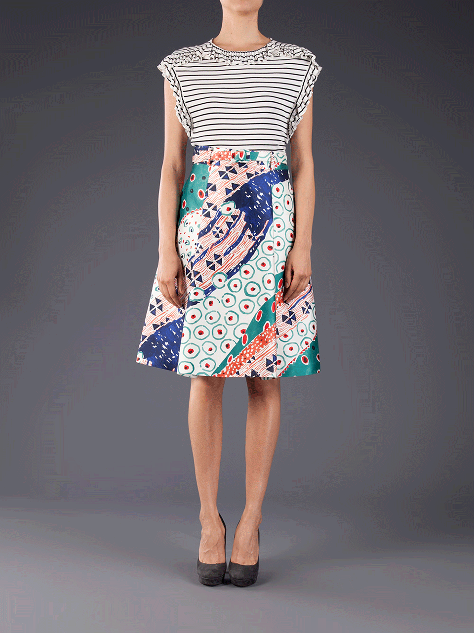 OSCAR DE LA RENTA-Full Printed Skirt-