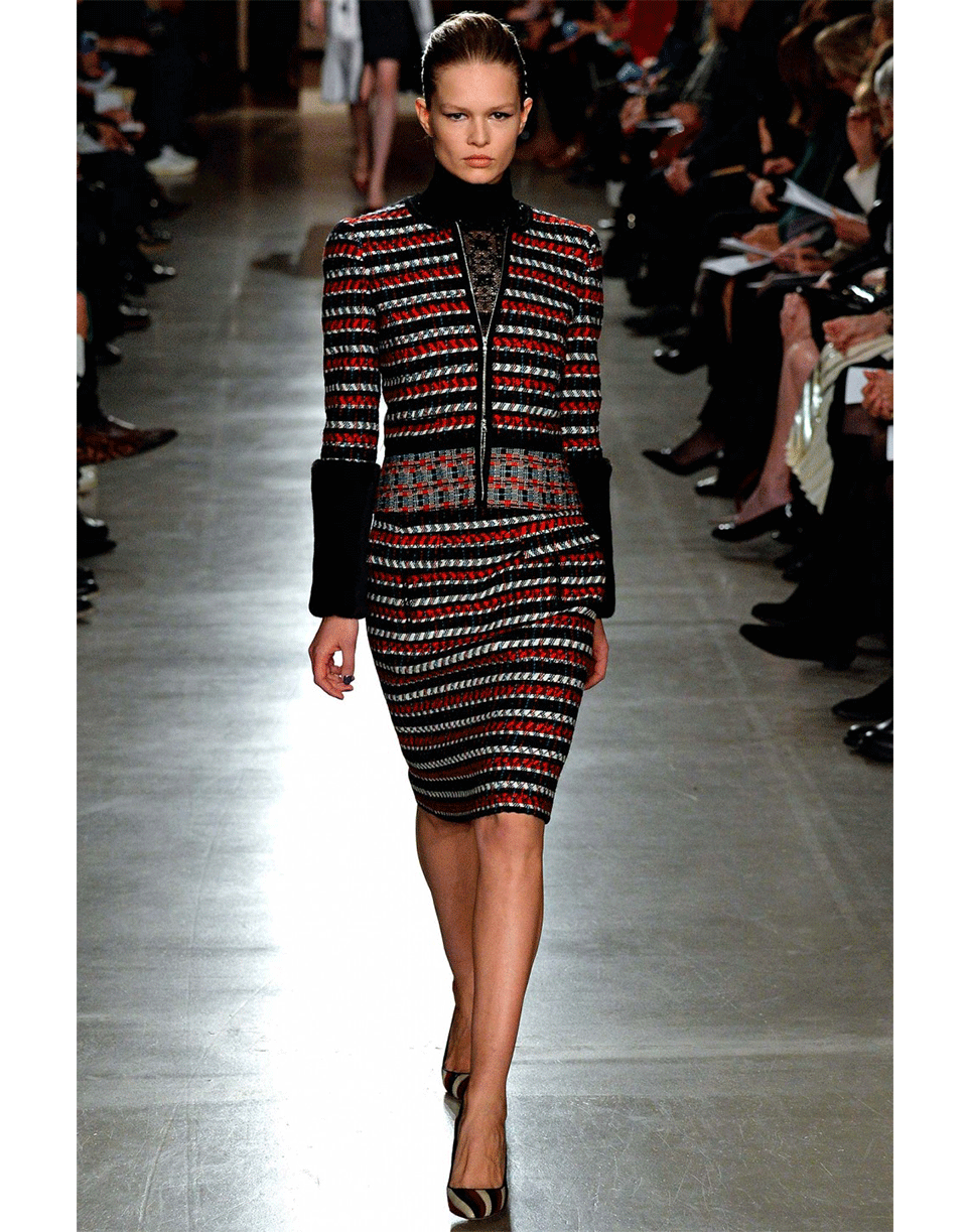 OSCAR DE LA RENTA-Cotton Tweed Pencil Skirt-