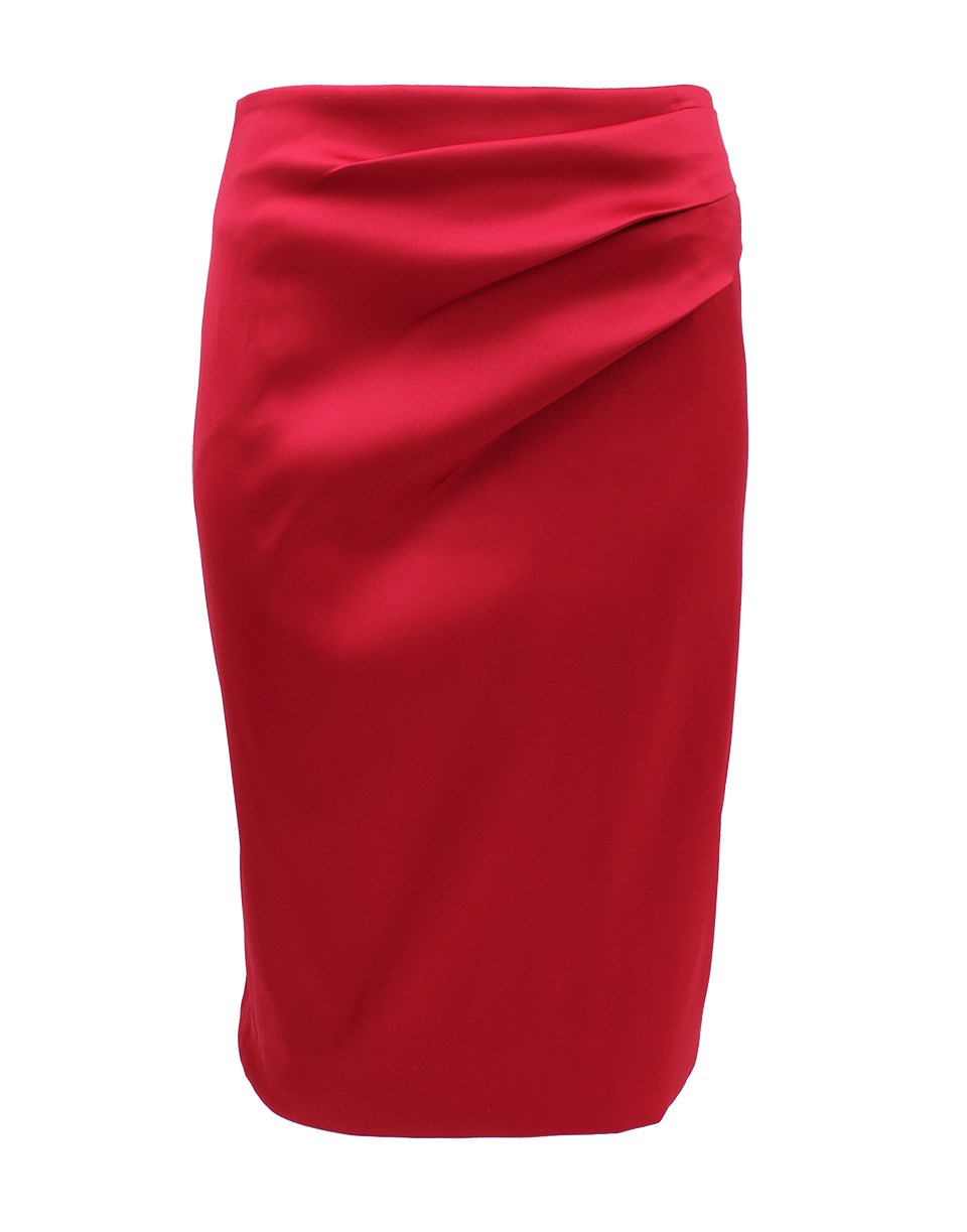 OSCAR DE LA RENTA-Side Ruche Slim Skirt-