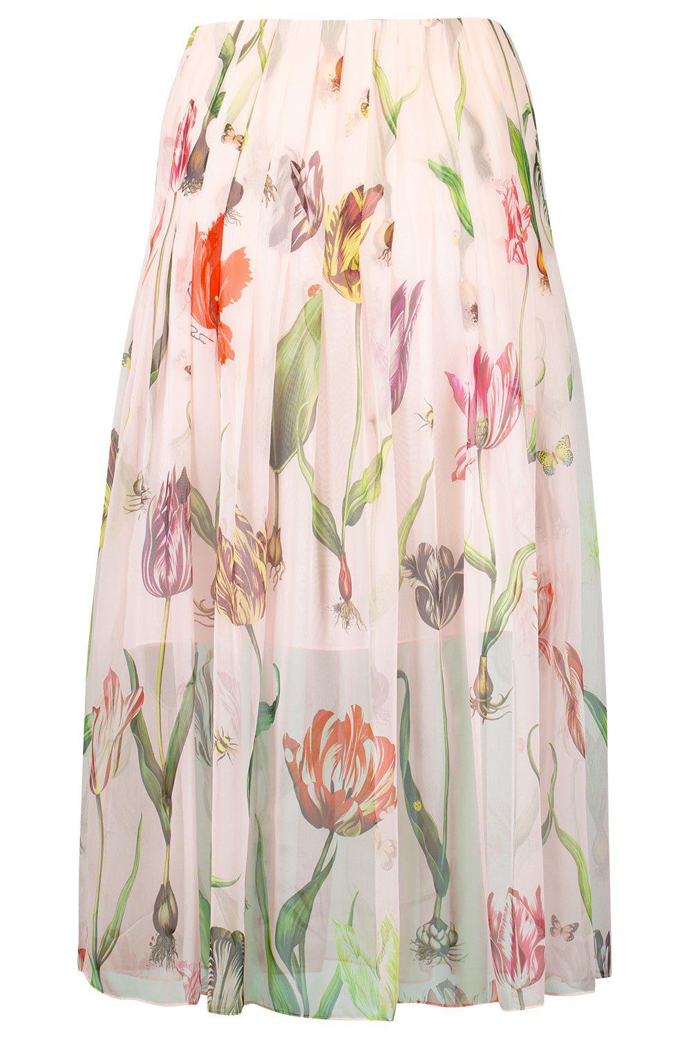 OSCAR DE LA RENTA-Hydrangea Ruffle Skirt-