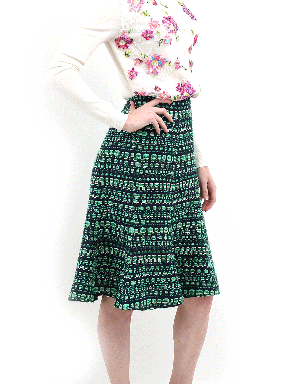OSCAR DE LA RENTA-Tweed Flounce Skirt-