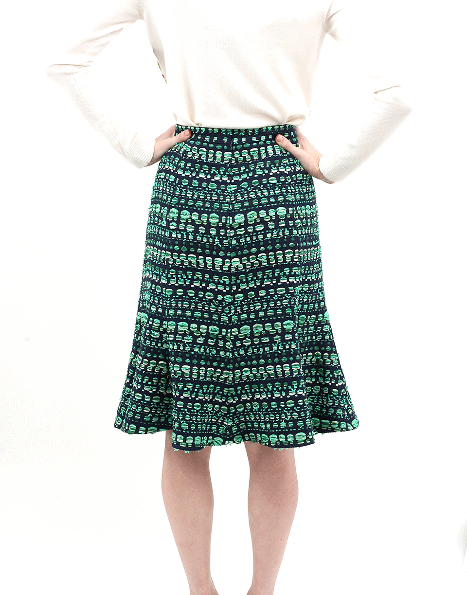 OSCAR DE LA RENTA-Tweed Flounce Skirt-
