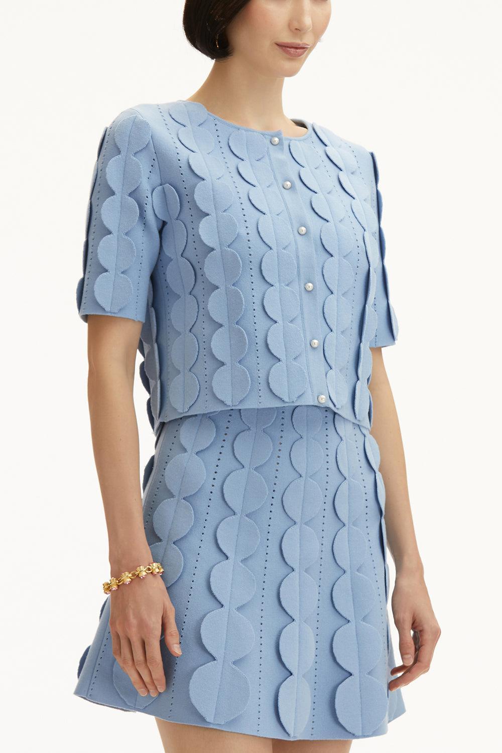 3D Circle A-Line Skirt-OPAL-XS-CLOTHINGSKIRTMINI-OSCAR DE LA RENTA