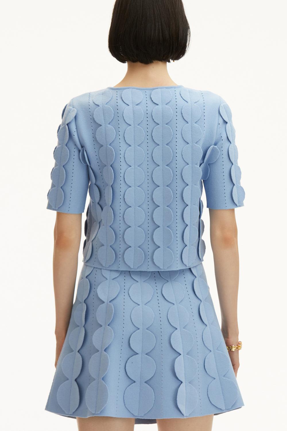 3D Circle A-Line Skirt-OPAL-XS-CLOTHINGSKIRTMINI-OSCAR DE LA RENTA
