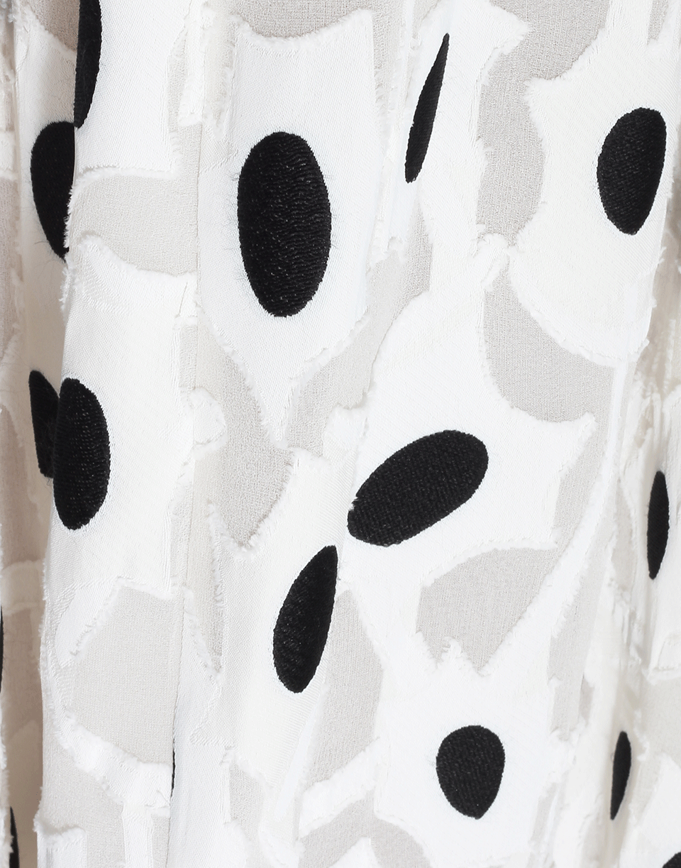 OSCAR DE LA RENTA-Starburst Tea Skirt-IVRY/BLK