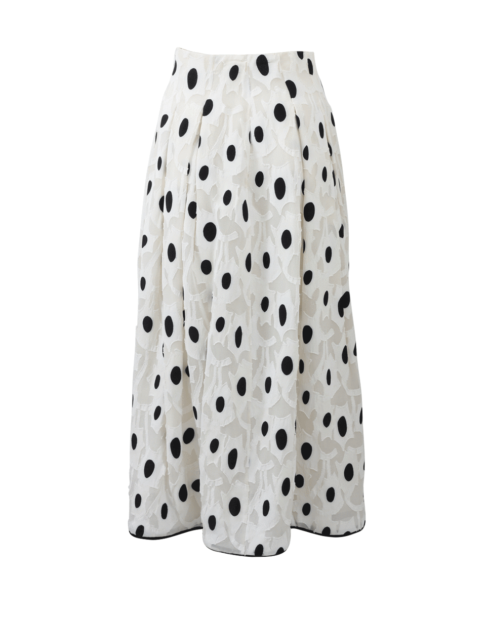 OSCAR DE LA RENTA-Starburst Tea Skirt-IVRY/BLK