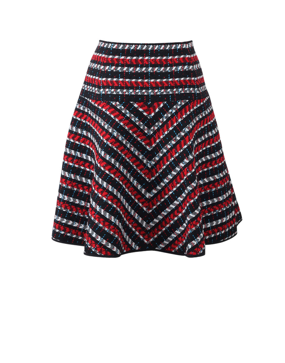 OSCAR DE LA RENTA-Cotton Tweed Skirt-RED