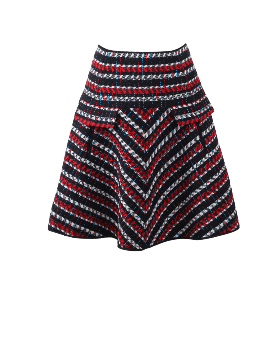 OSCAR DE LA RENTA-Cotton Tweed Skirt-RED