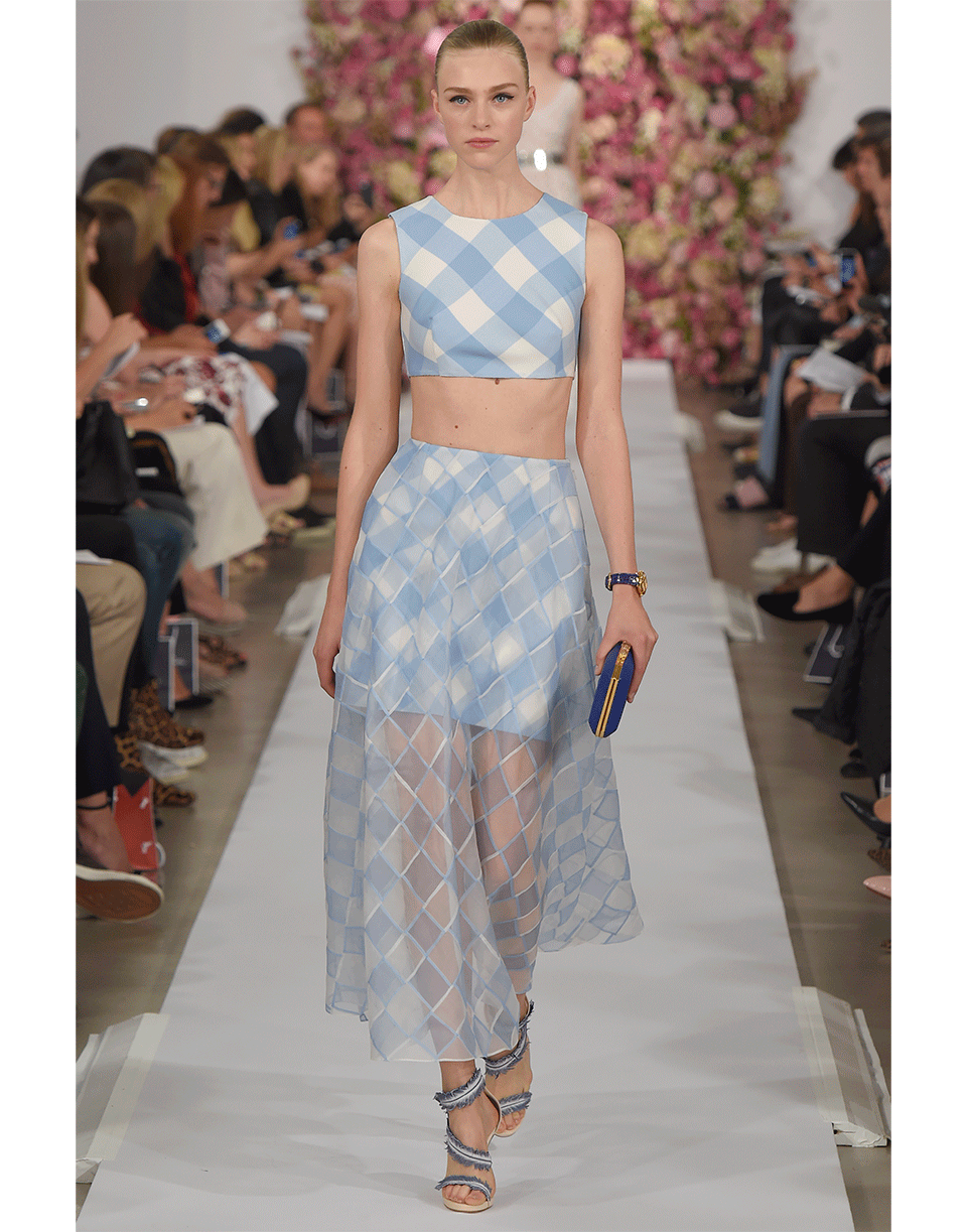 OSCAR DE LA RENTA-Buffalo Check Skirt-WEDGEWD
