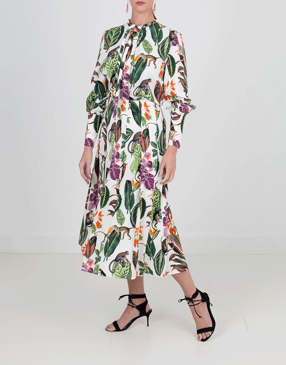 OSCAR DE LA RENTA-Jungle Printed Skirt-