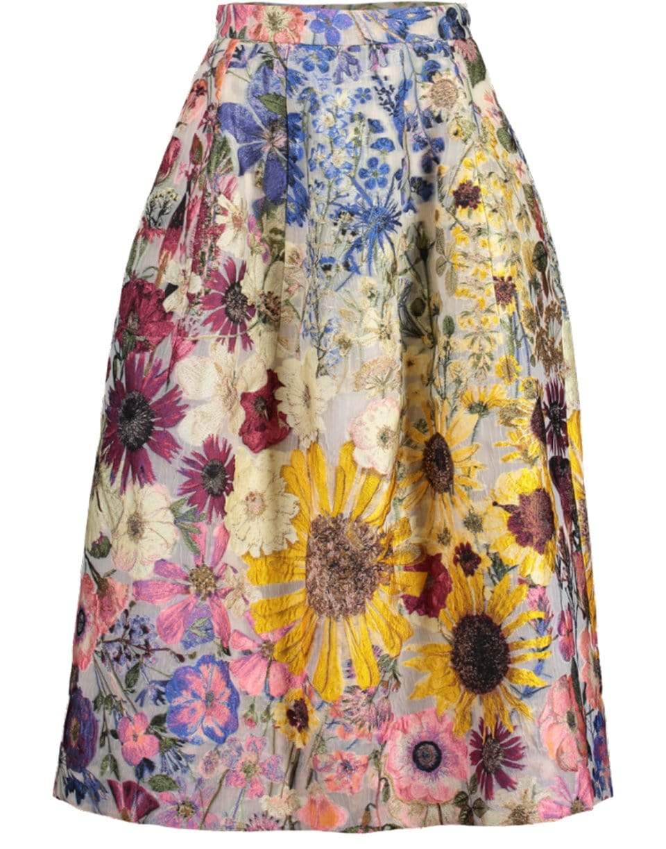 OSCAR DE LA RENTA-Ombre Coupe A-Line Skirt-WHITE