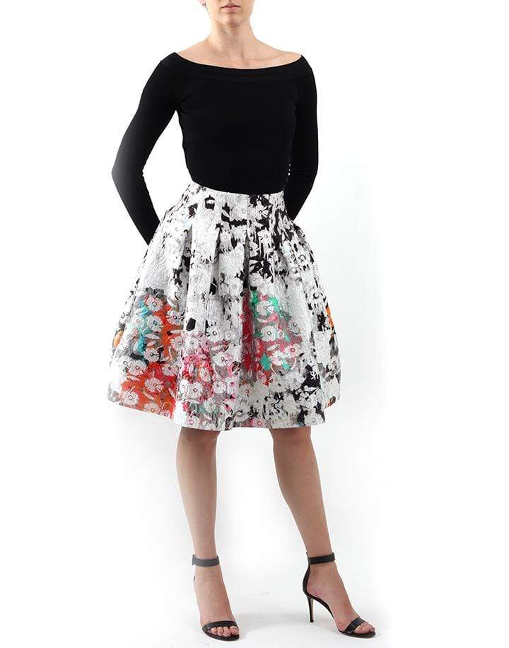 OSCAR DE LA RENTA-Catalan Pleated Skirt-