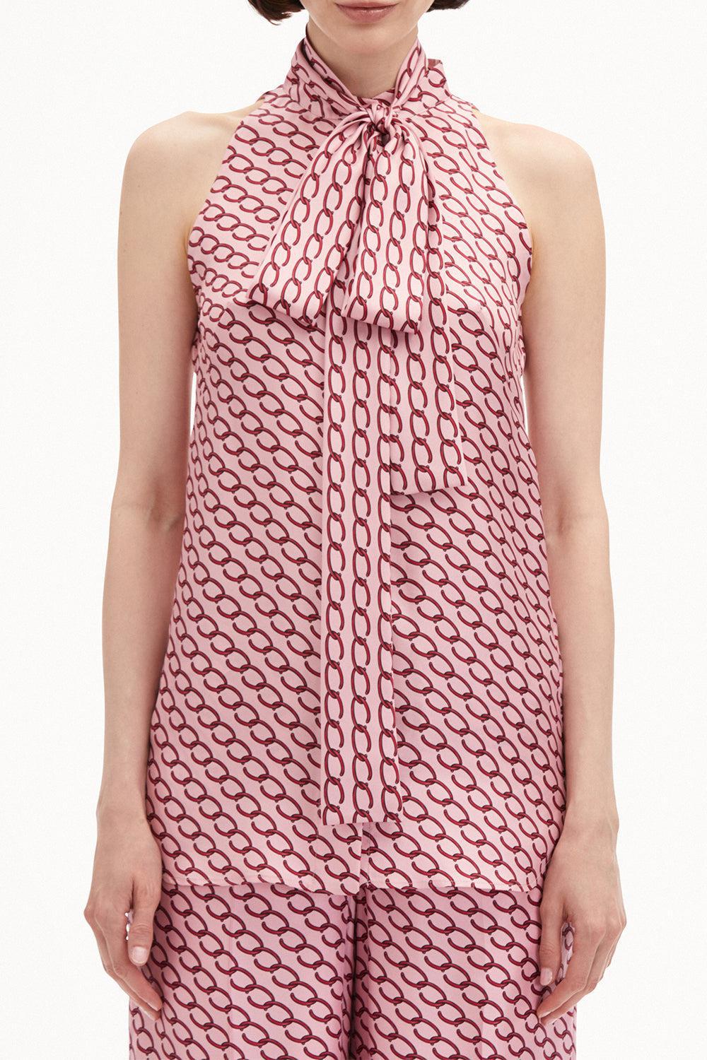 OSCAR DE LA RENTA-Sleeveless Small Chain Blouse-