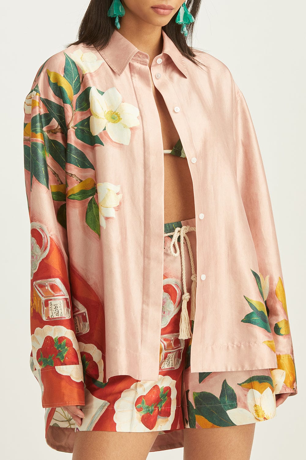 OSCAR DE LA RENTA-Placement Mikado Blouse-