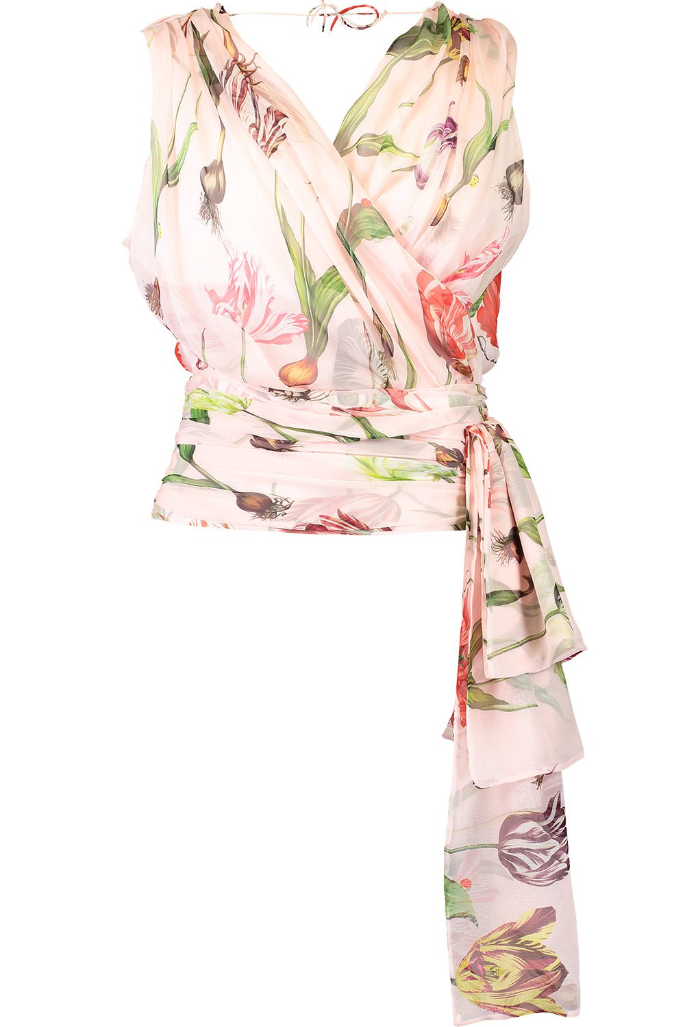 OSCAR DE LA RENTA-Sleeveless Tulip Chiffon Top-