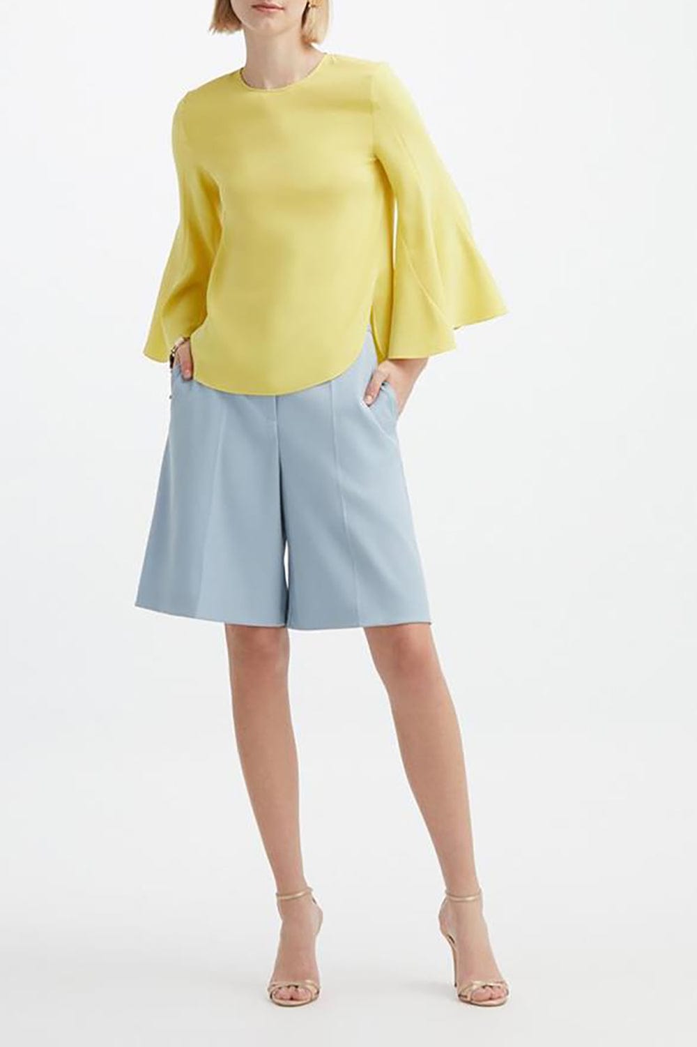  OSCAR DE LA RENTA-Curve Seam Detail Blouse- 