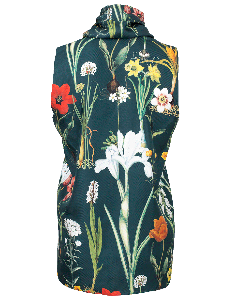 OSCAR DE LA RENTA-Floral Neck Tie Blouse-