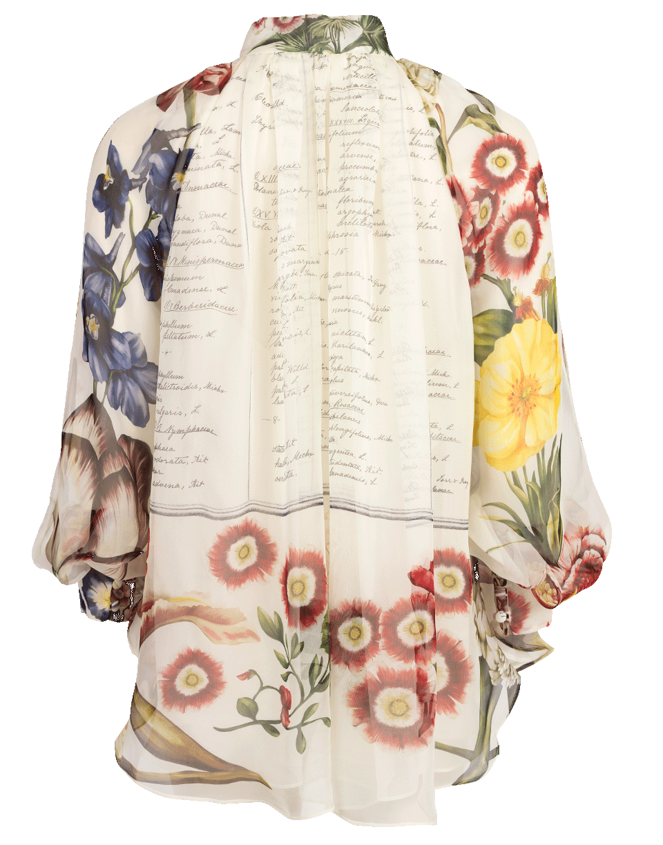 OSCAR DE LA RENTA-Printed High Neck Blouse-