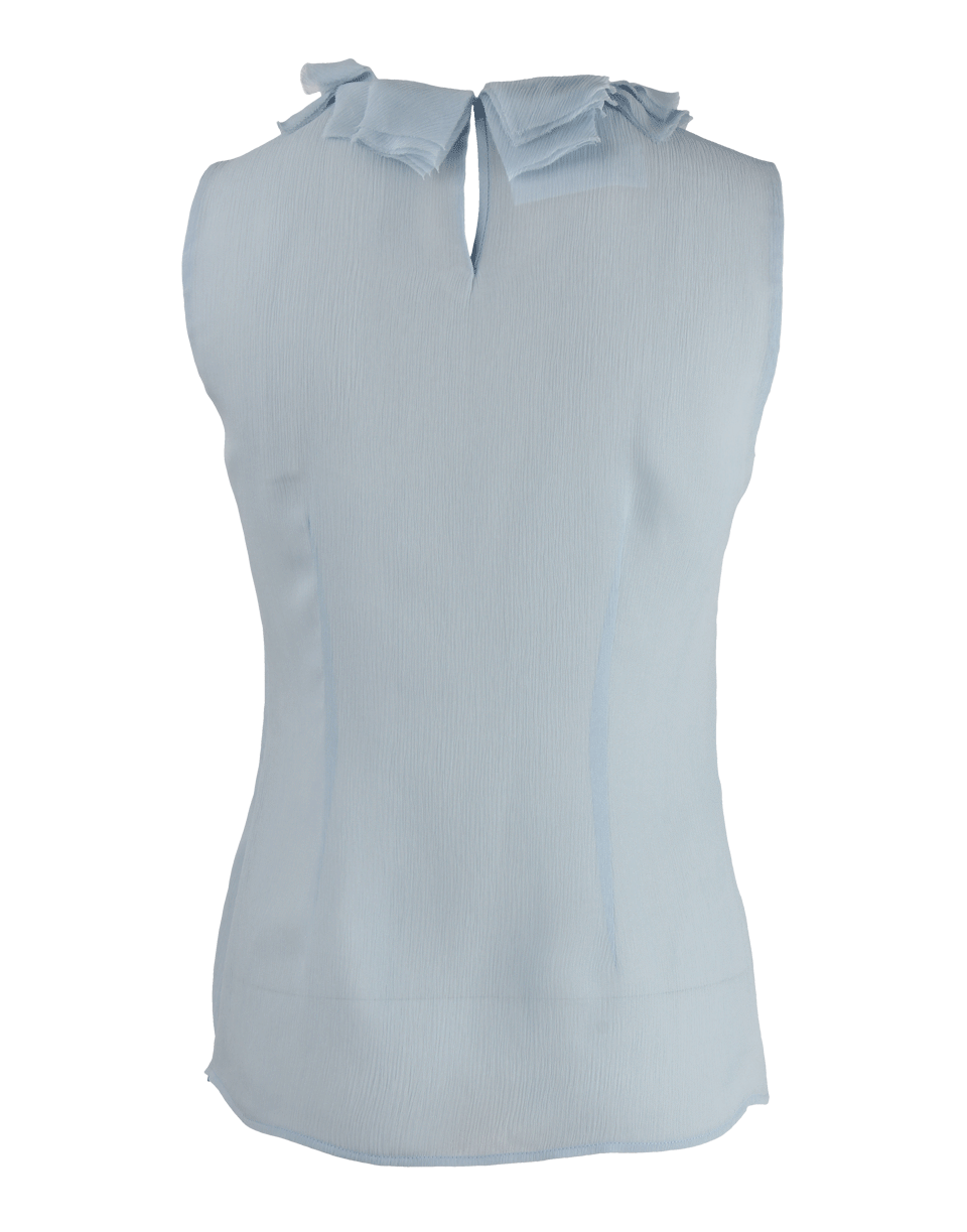 OSCAR DE LA RENTA-Sleeveless Ruffle-Front Chiffon Blouse-