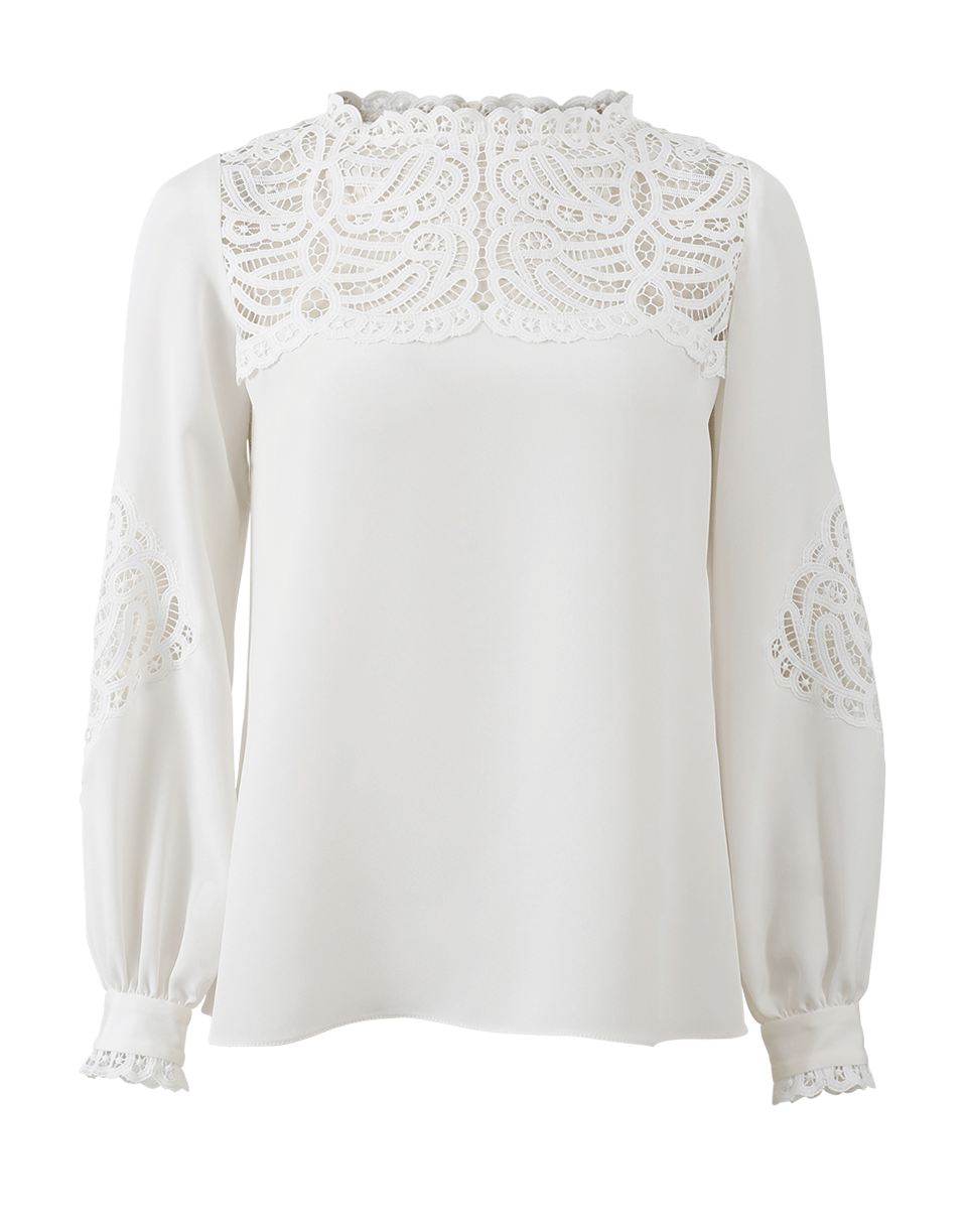 OSCAR DE LA RENTA-Lace Blouse-IVORY