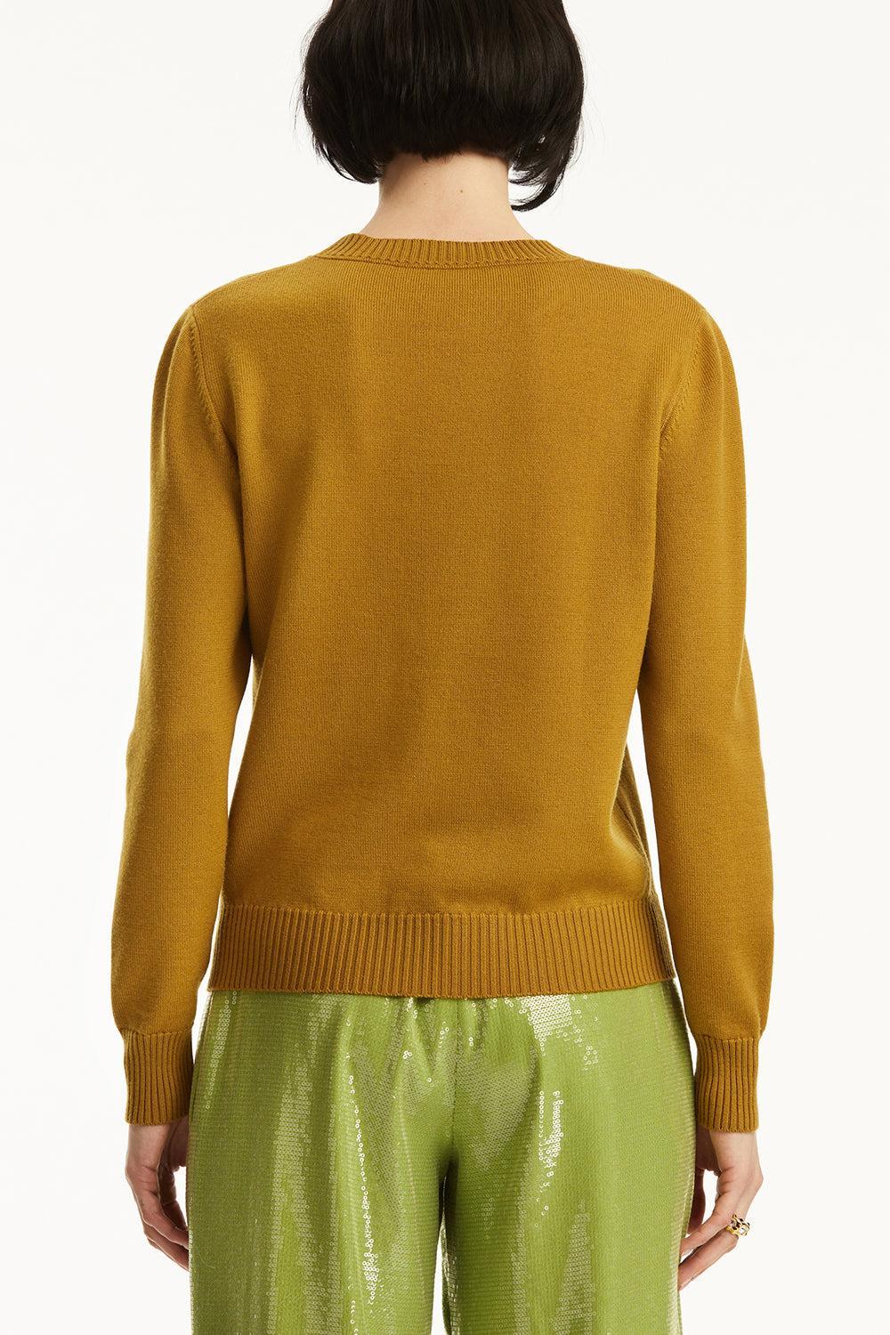 Artichoke Embroidered Pullover-MOSS-S-CLOTHINGTOPBLOUSE-OSCAR DE LA RENTA