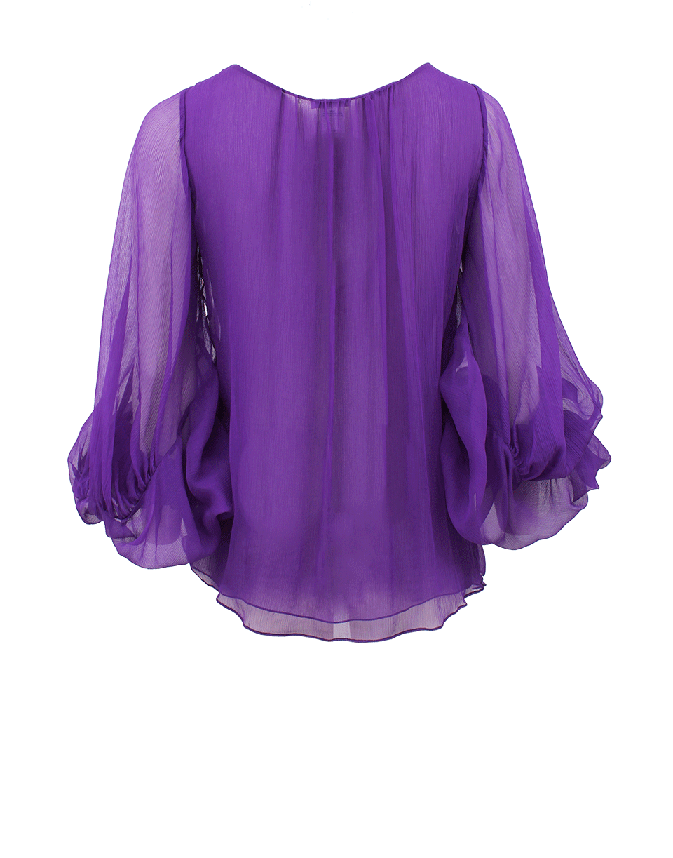 OSCAR DE LA RENTA-Full Sleeve Tie Neck Blouse-MULBERRY