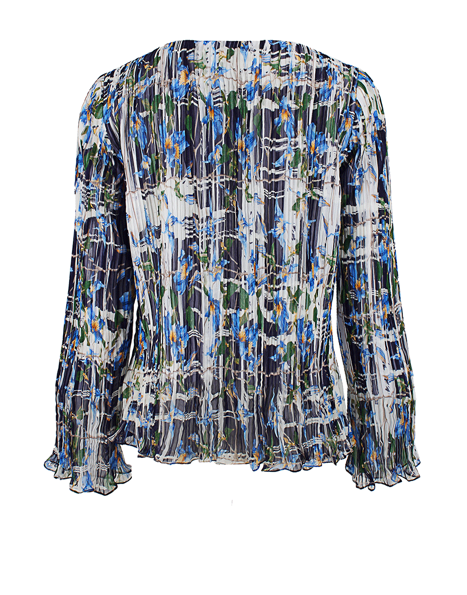 OSCAR DE LA RENTA-Long Sleeve Pleated Blouse-