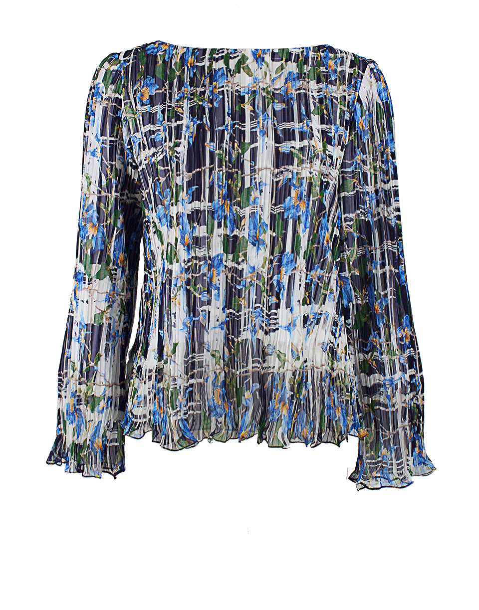 OSCAR DE LA RENTA-Long Sleeve Pleated Blouse-