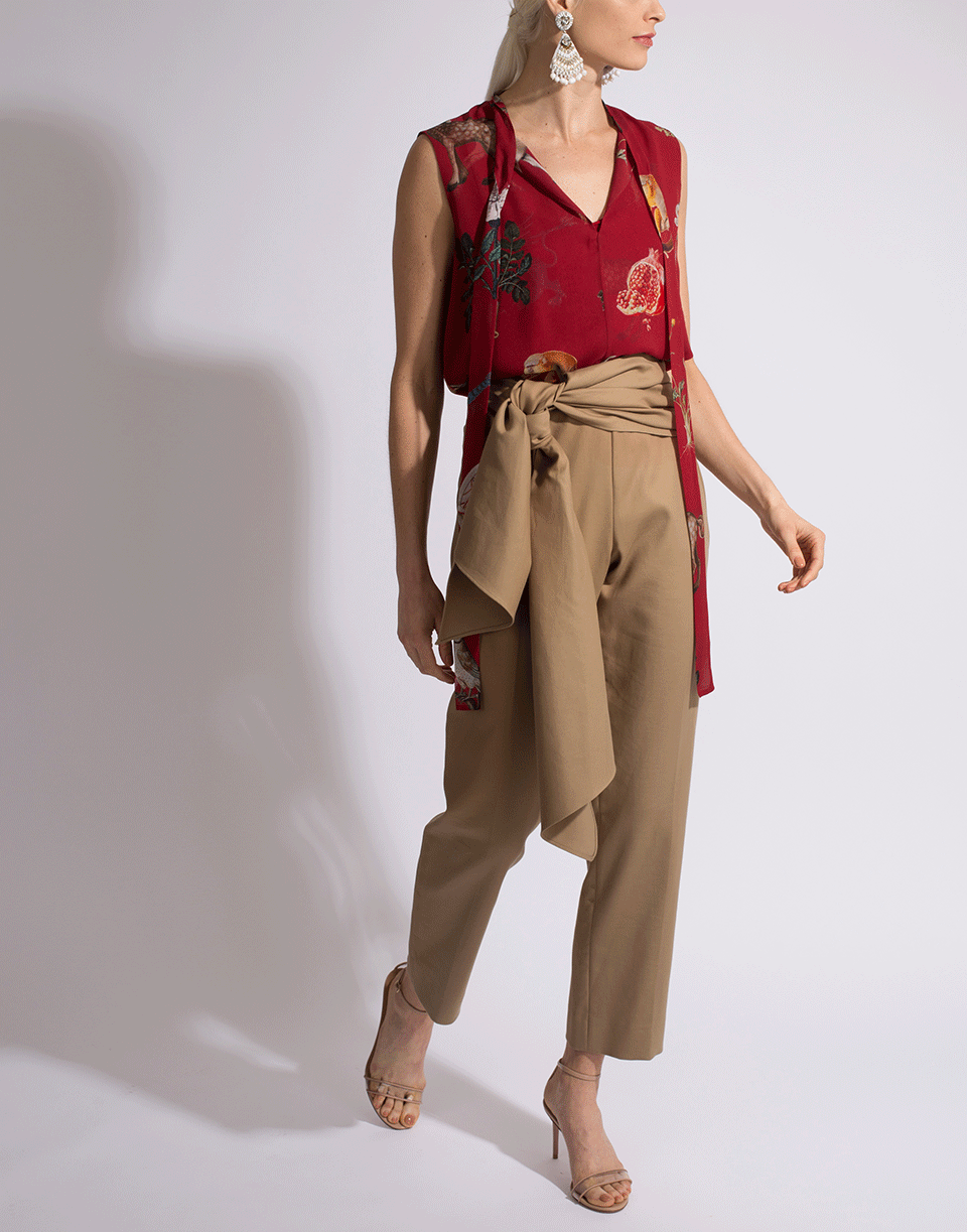 OSCAR DE LA RENTA-Enchanted Forest Chiffon Blouse-